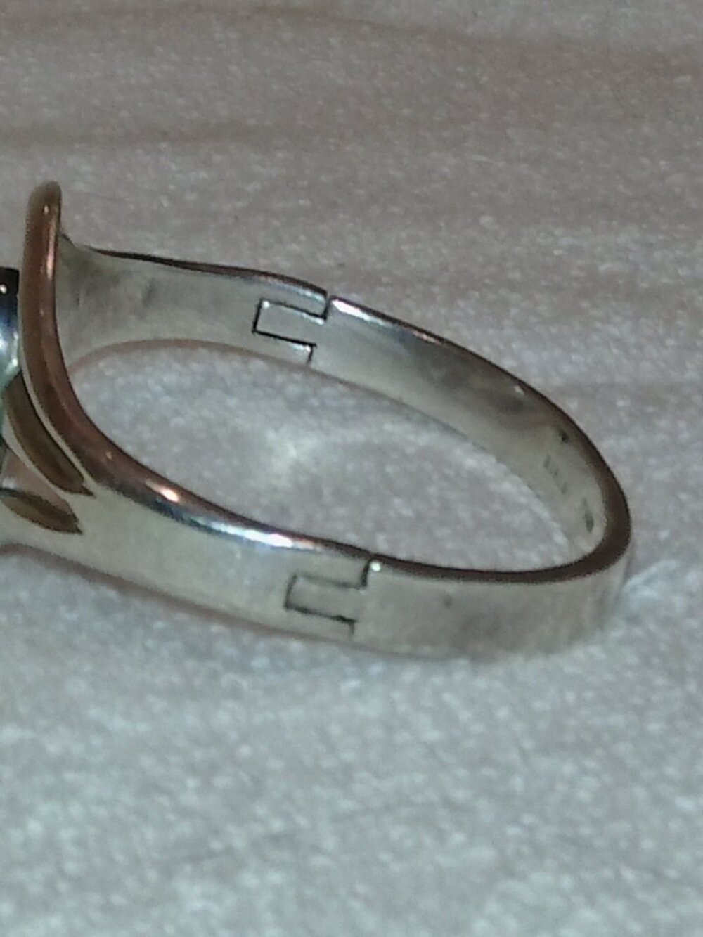 Vintage Taxco Sterling Oval Cut Turquoise Cuff Bracelet EXCELLENT CONDITION! - Picture 5 of 12